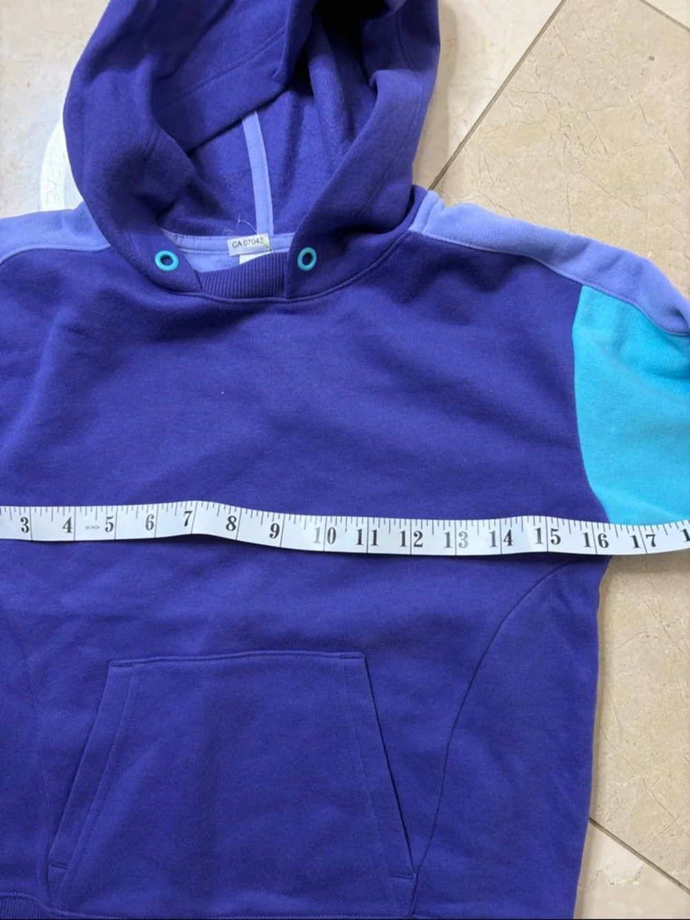 ⭐️ NWT- All in Motion Hoodie in Dark Purple & Teal Accent- small/ 6/6x - Picture 3 of 10